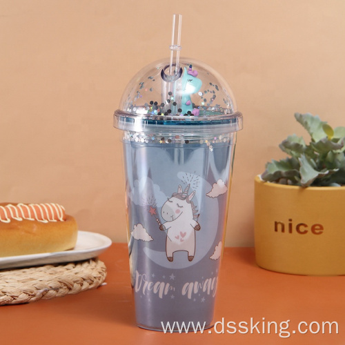 Unicorn Summer Ice Cup with lid and straw